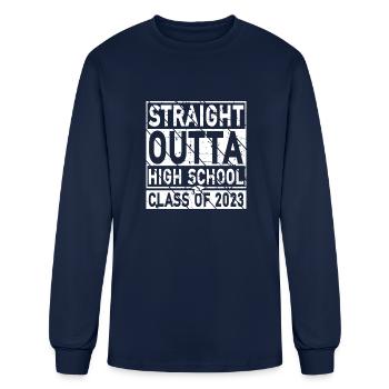 STRAIGHT OUTTA HIGH SCHOOL Class Of 2023 - Men's Long Sleeve T-Shirt - navy - Front