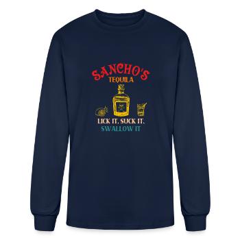 Sancho's Tequila Lick It, Suck It, Swallow It - Men's Long Sleeve T-Shirt - navy - Front