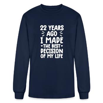 anniversary married couples 22 years marriage - Men's Long Sleeve T-Shirt - navy - Front