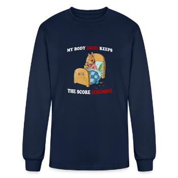My Body (Bed) Keeps The Score (Crumbs) - Men's Long Sleeve T-Shirt - navy - Front