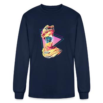 Apollo God of Sun Music Greek Statue Skull Mytholo - Men's Long Sleeve T-Shirt - navy - Front