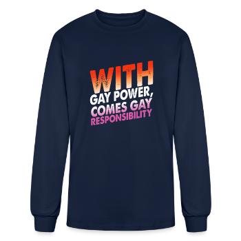 With Gay Power Comes Gay Responsibility - Men's Long Sleeve T-Shirt - navy - Front