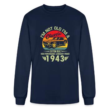 I m Classic Car 80th Birthday Gifts 80 Year Old Bo - Men's Long Sleeve T-Shirt - navy - Front