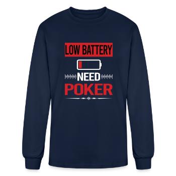 Low Battery Poker - Men's Long Sleeve T-Shirt - navy - Front