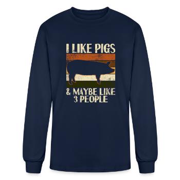 Pig Pig Owner Pig Lover - Men's Long Sleeve T-Shirt - navy - Front