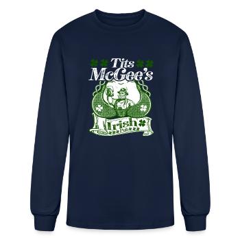 Tits Mcgee Irish Pub st Patrick s Day Funny - Men's Long Sleeve T-Shirt - navy - Front