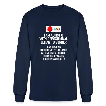 Autism with Oppositional Defiant Disorder love - Men's Long Sleeve T-Shirt - navy - Front