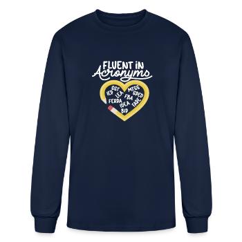 Fluent In Acronyms - Men's Long Sleeve T-Shirt - navy - Front