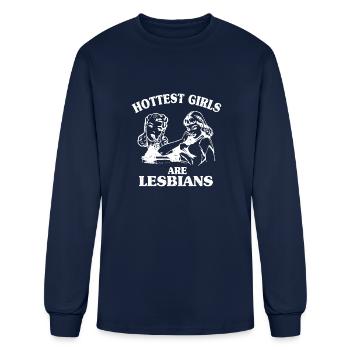 Hottest Girls Are Lesbians - Men's Long Sleeve T-Shirt - navy - Front