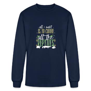 Cuddle with Reptiles - Men's Long Sleeve T-Shirt - navy - Front