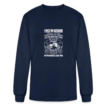 I Miss My Husband - Men's Long Sleeve T-Shirt - navy - Front