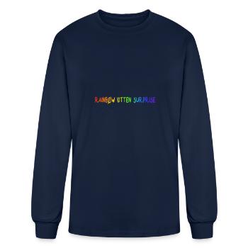 rainbow kitten surprise - Men's Long Sleeve T-Shirt - navy - Front