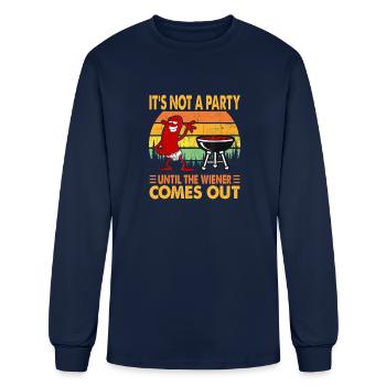 It s Not A Party Until The Wiener - Men's Long Sleeve T-Shirt - navy - Front