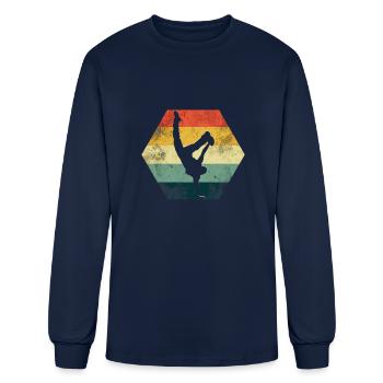 Vintage Breakdance Dance Dancing - Men's Long Sleeve T-Shirt - navy - Front