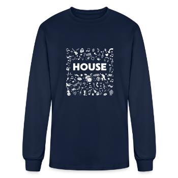 I Love House Music Dance Music - Men's Long Sleeve T-Shirt - navy - Front