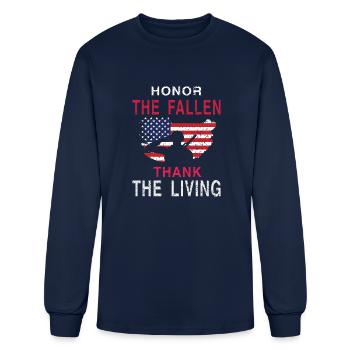 honor the fallen thank the living - Men's Long Sleeve T-Shirt - navy - Front