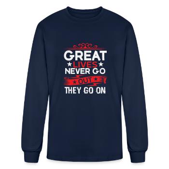 Great lives never go out they go on - Men's Long Sleeve T-Shirt - navy - Front