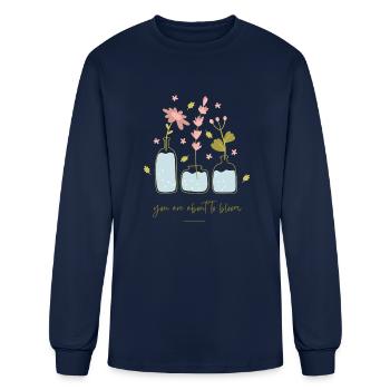 Cute floral - Men's Long Sleeve T-Shirt - navy - Front