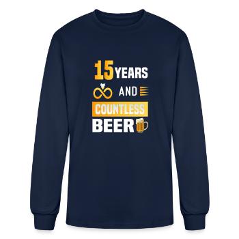 15 Years Countless Beer T Shirt15 Years - Men's Long Sleeve T-Shirt - navy - Front