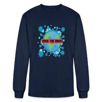 Buck The Virus - Men's Long Sleeve T-Shirt - navy - Front
