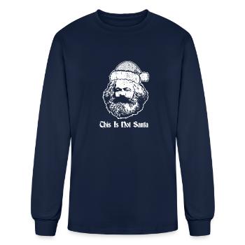 This is Not Santa Funny Karl Marx Christmas Meme - Men's Long Sleeve T-Shirt - navy - Front