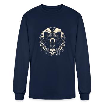 scary bear - Men's Long Sleeve T-Shirt - navy - Front