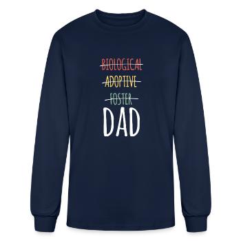 Biological Adoptive Foster Dad - Men's Long Sleeve T-Shirt - navy - Front
