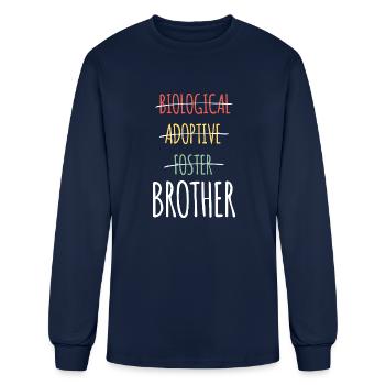 Biological Adoptive Foster Brother - Men's Long Sleeve T-Shirt - navy - Front