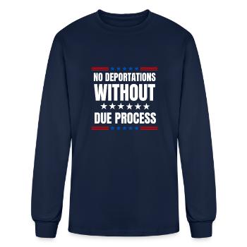 Protestation politique Pas d’expulsions sans procédure - T-shirt à manches longues Homme - marine - Devant