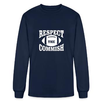 Respect The Commish - Men's Long Sleeve T-Shirt - navy - Front