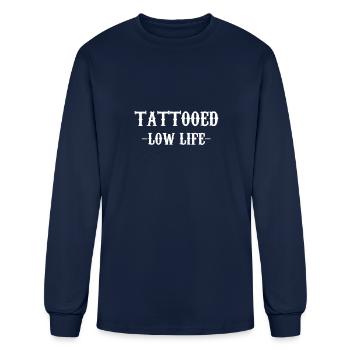 Tattooed Low Life - Men's Long Sleeve T-Shirt - navy - Front