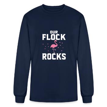 our flock rocks - Men's Long Sleeve T-Shirt - navy - Front