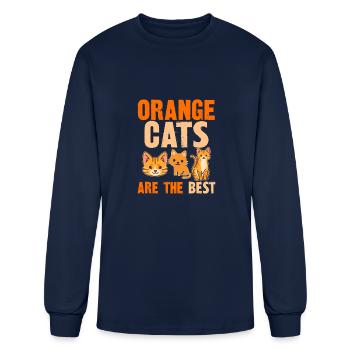 Orange Cats are the best - Men's Long Sleeve T-Shirt - navy - Front