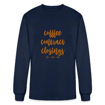 Coffee Contract Closings - Men's Long Sleeve T-Shirt - navy - Front
