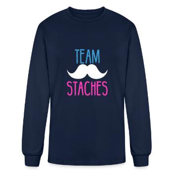 team Staches - Men's Long Sleeve T-Shirt - navy - Front