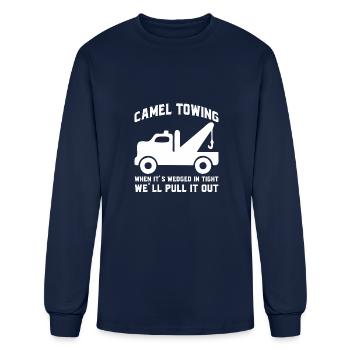 Camel Towing when it s wedged in tight - Men's Long Sleeve T-Shirt - navy - Front