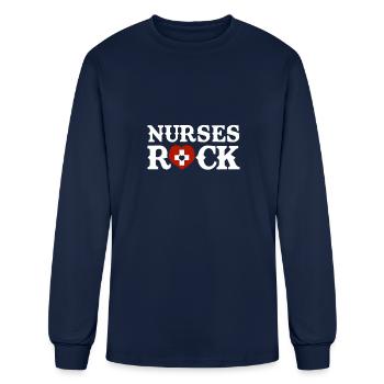 Nurses Rock - Men's Long Sleeve T-Shirt - navy - Front