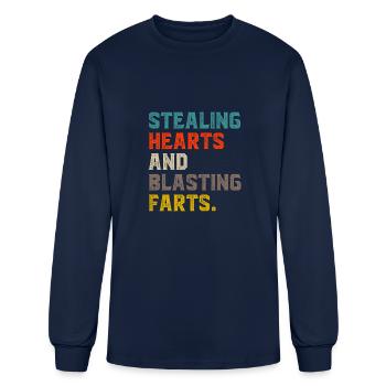 Stealing Hearts and Blasting Farts - Men's Long Sleeve T-Shirt - navy - Front