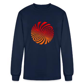 Swirl optical illusion circle - Men's Long Sleeve T-Shirt - navy - Front