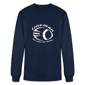 Football Lineman Offensive or Defensive Line - Men's Long Sleeve T-Shirt - navy - Front