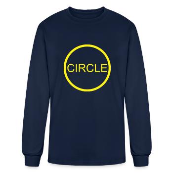 Cercle jaune - T-shirt à manches longues Homme - marine - Devant