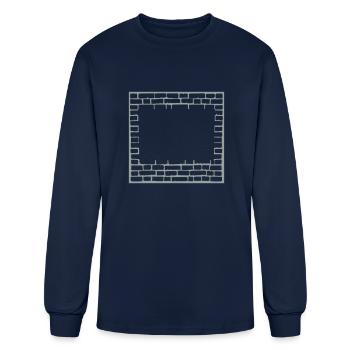 brick wall - Men's Long Sleeve T-Shirt - navy - Front