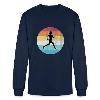 Running - Men's Long Sleeve T-Shirt - navy - Front