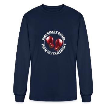 ROCK STEADY BOXING KNOCK OUT PARKINSONS FIGHTER - Men's Long Sleeve T-Shirt - navy - Front