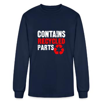 Contains Recycled parts - Men's Long Sleeve T-Shirt - navy - Front