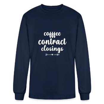 Coffee Contract Closings - Men's Long Sleeve T-Shirt - navy - Front