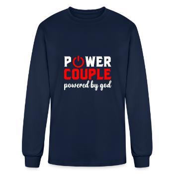 Power Couple Powered God - Men's Long Sleeve T-Shirt - navy - Front