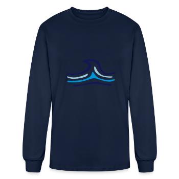 Wave surfing sailing - Men's Long Sleeve T-Shirt - navy - Front
