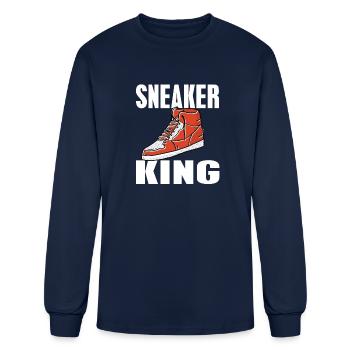 Sneaker King Shoe Addict Sneaker Enthusiast - Men's Long Sleeve T-Shirt - navy - Front