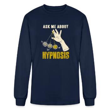 Ask me about Hypnosis - Men's Long Sleeve T-Shirt - navy - Front